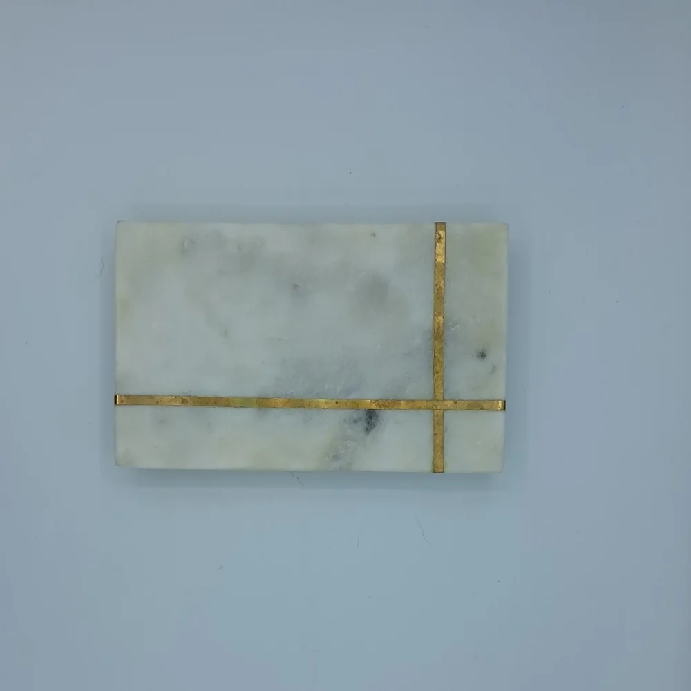 Marble Coaster with Gold Accents 5.5